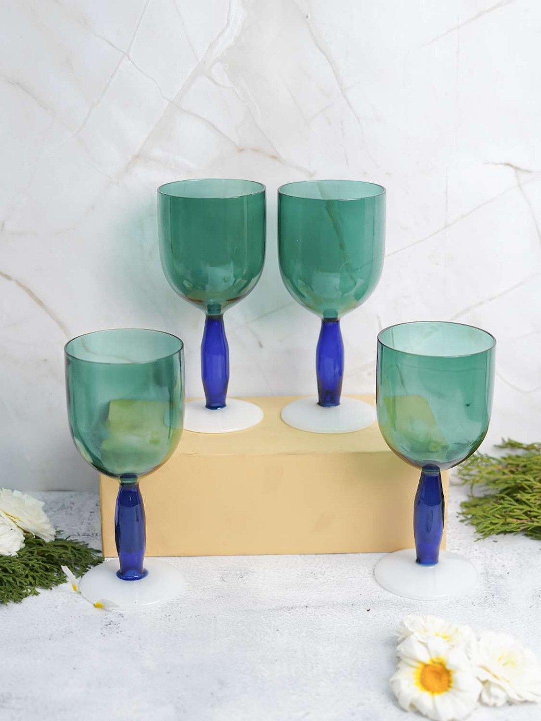 Borosilicate Bubble Stem Wine Goblets - Borotechheight : 175 mm diameter: 80 mm ml capacity : 280 ml4Sea greenBorotech