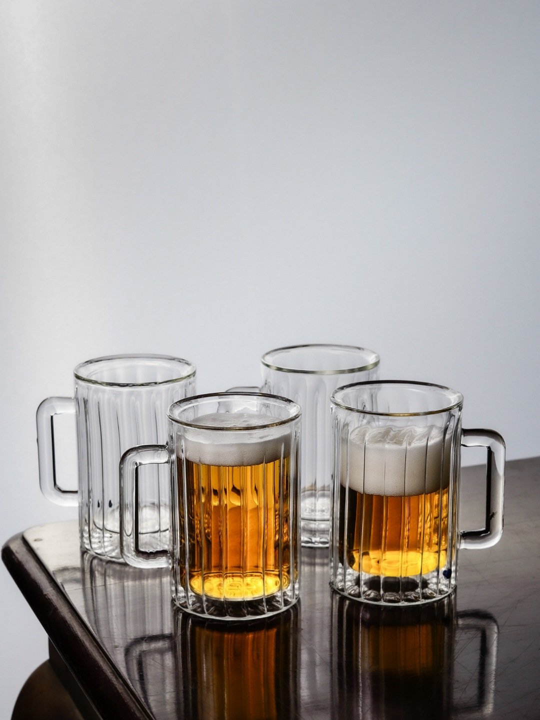 Freezable Beer Mugs Vintage Style - Borotech1Clear149 doublewallBorotech
