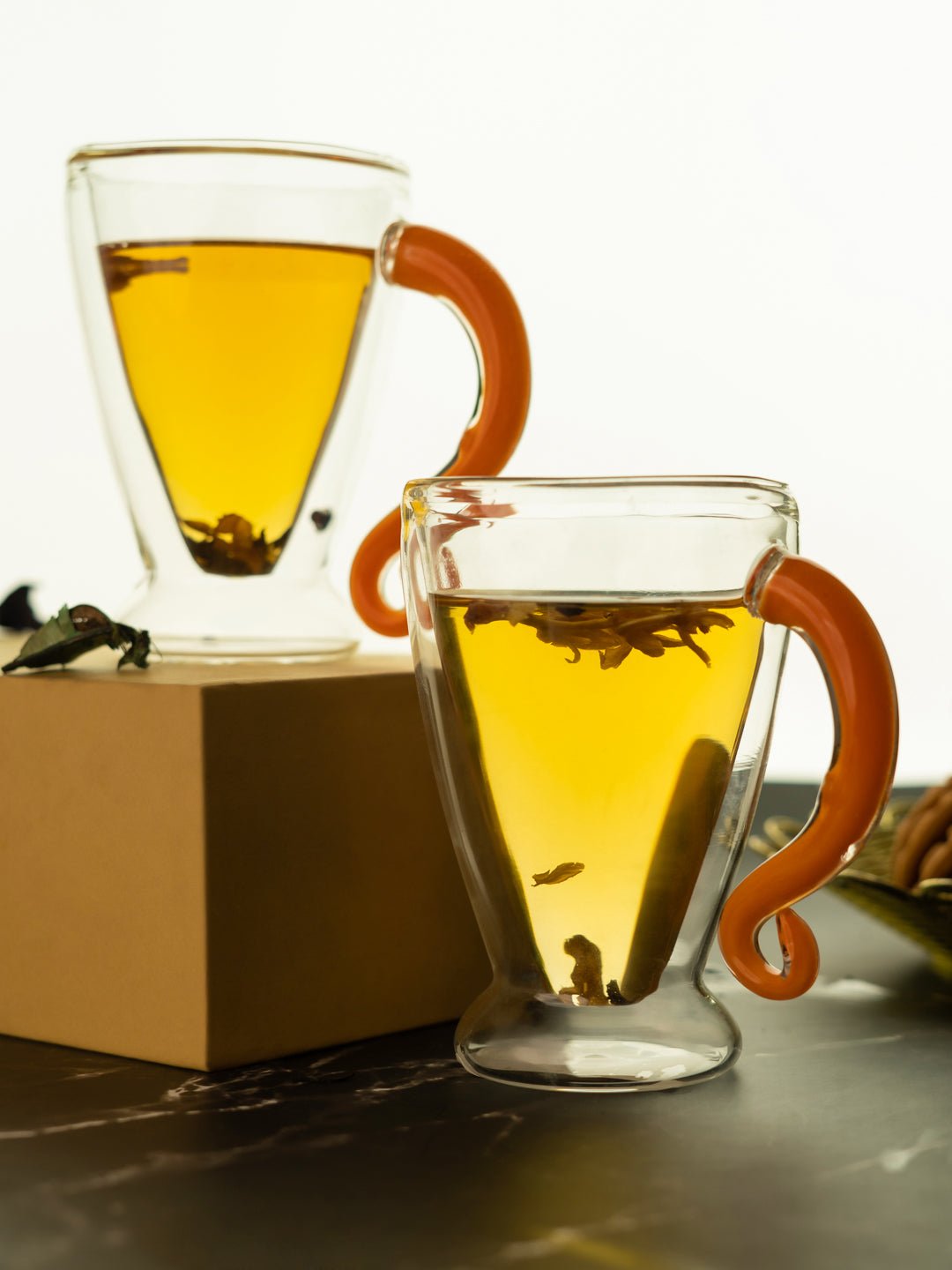 Borosilicate Double-Walled Cups with Curved Handles - Borotech
