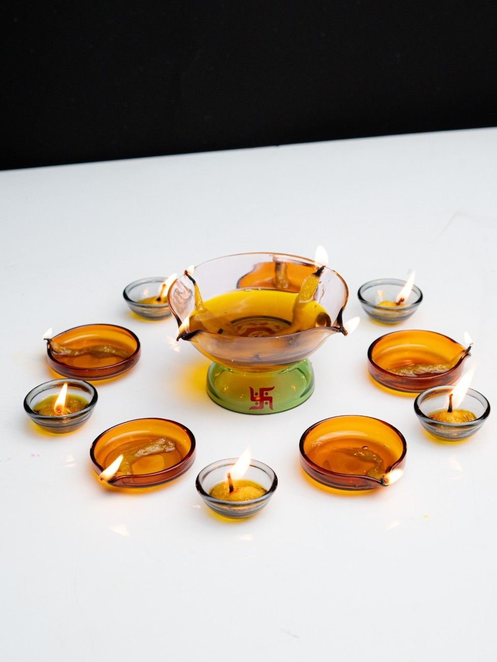 Borotech Akhand Diya Set – 11 Pc Reusable Lamps for Puja & Decor - BorotechGD - AKHAND - 11PCBorotech