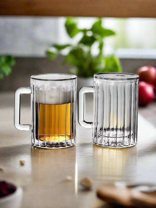 Freezable Beer Mugs Vintage Style - Borotech1Clear149 doublewallBorotech